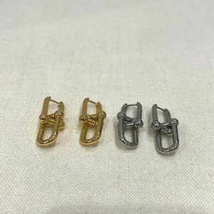 2 Pairs Tiffany Inspired Earrings - Gold and Silver